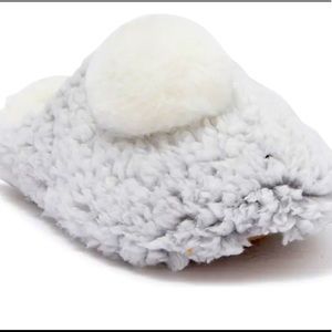 NWT Cuddle Duds Gray Pom Houseshoes Scuffs Slippers Adult Small